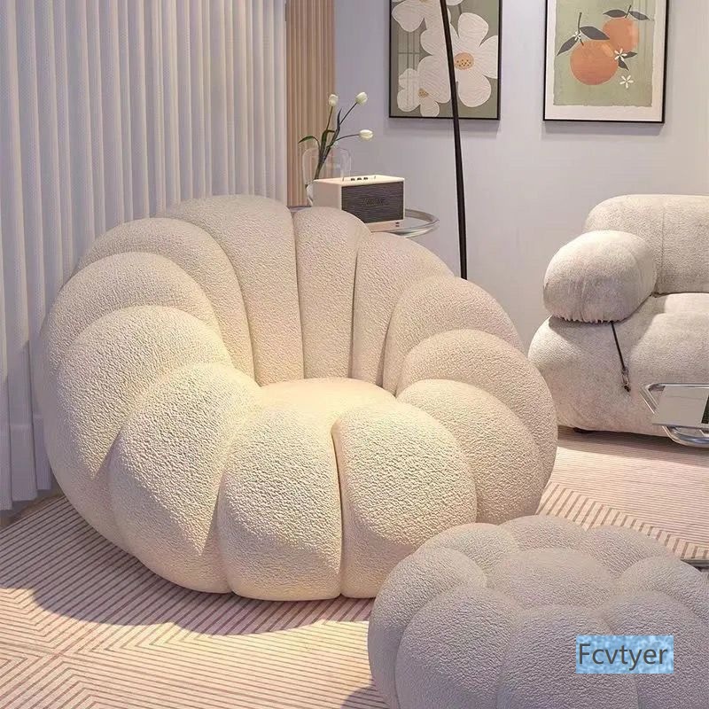 Lazy Sofa, Reclining and Sleeping, Cream Style Pumpkin Footrest, Bean Bag, Tatami, Single Small Sofa, Lazy Nest Chair