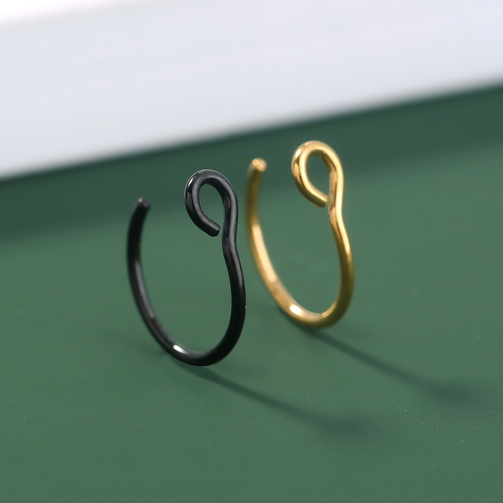 Fashion Stainless Steel Fake Nose Ring Classic Non-piercing Puncture Jewelry display picture 2