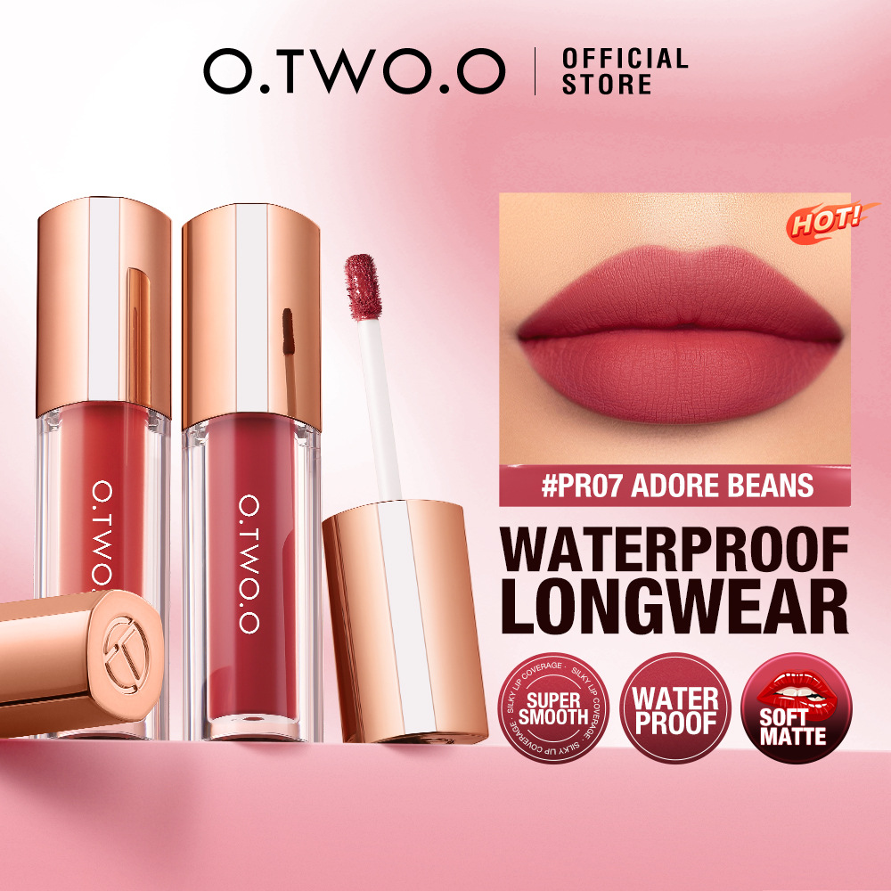 O.TWO.O Silky Smooth Soft Matte Finish 8-Color Glaze, Non-Stick Cup, Long-Lasting, Sheer Cloud Mist Lip Glaze C072_voghion.com