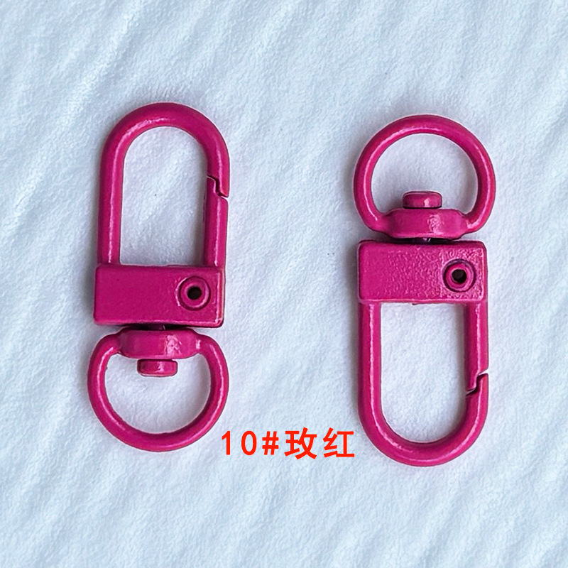 烤漆三分小门扣彩色钥匙扣饰品配件U形弹簧扣挂扣现货糖果色8字扣|undefined