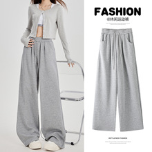 女裤秋季女2025新款高级感安可拉红运动裤抽绳阔腿绑带秋冬长裤