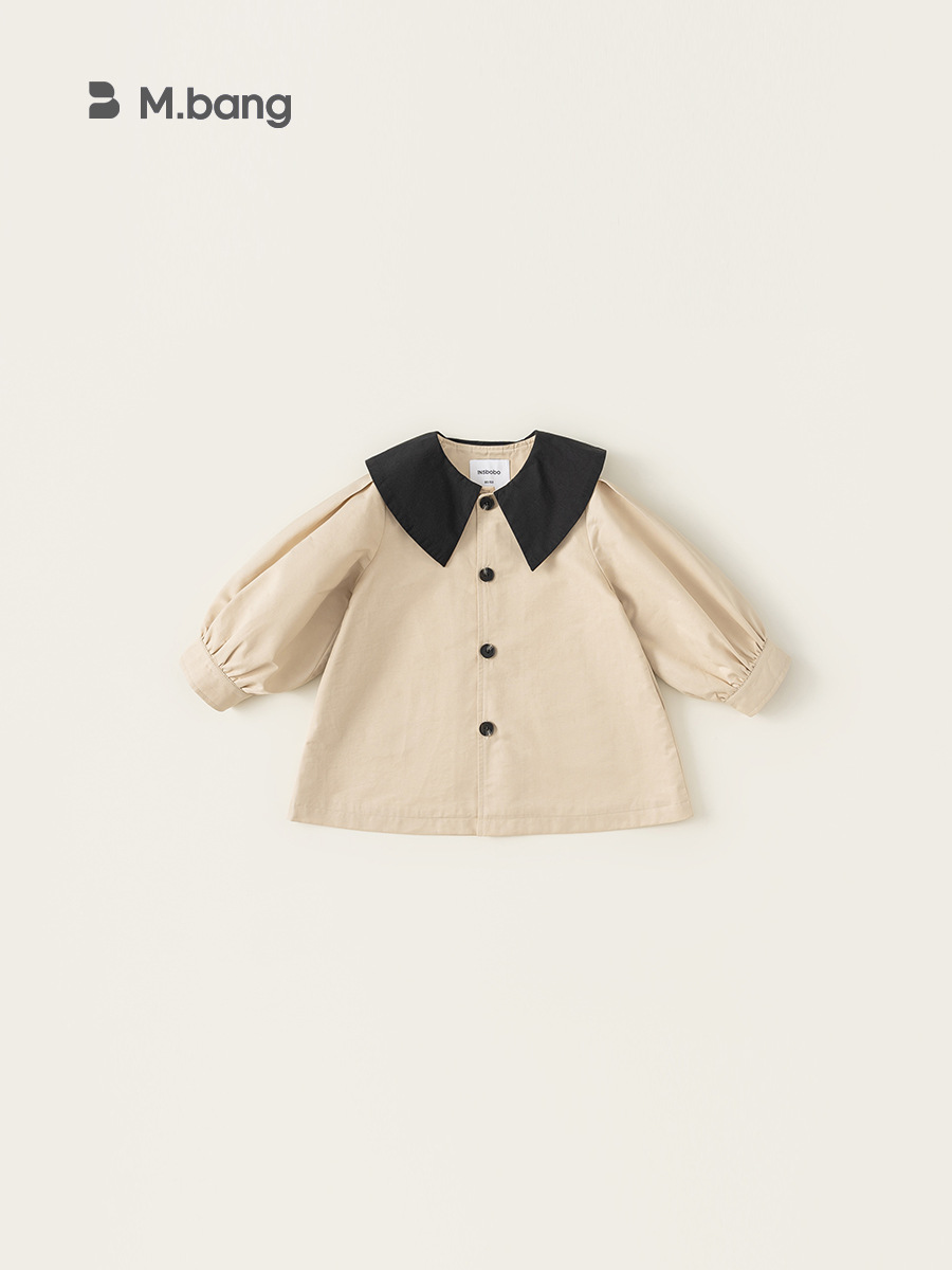 Yoobao ropa infantil niñas abrigo de abrigo de ventilador 2025 otoño nuevo bebé de estilo retrógrado gran abrigo de camisa de solapa