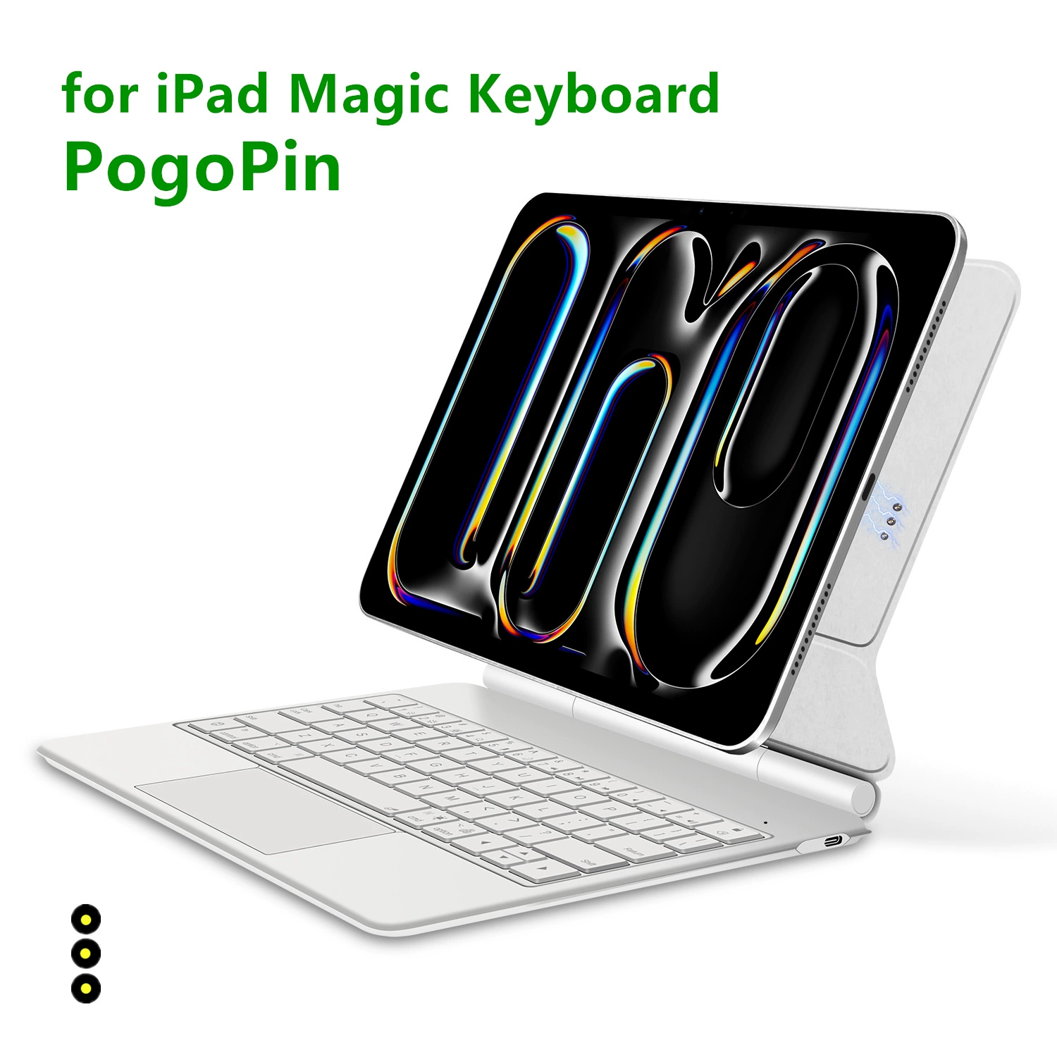 Magic Keyboard совместим с iPad Pro/Air, контакт через Pogo Pin напрямую соединяется с M5