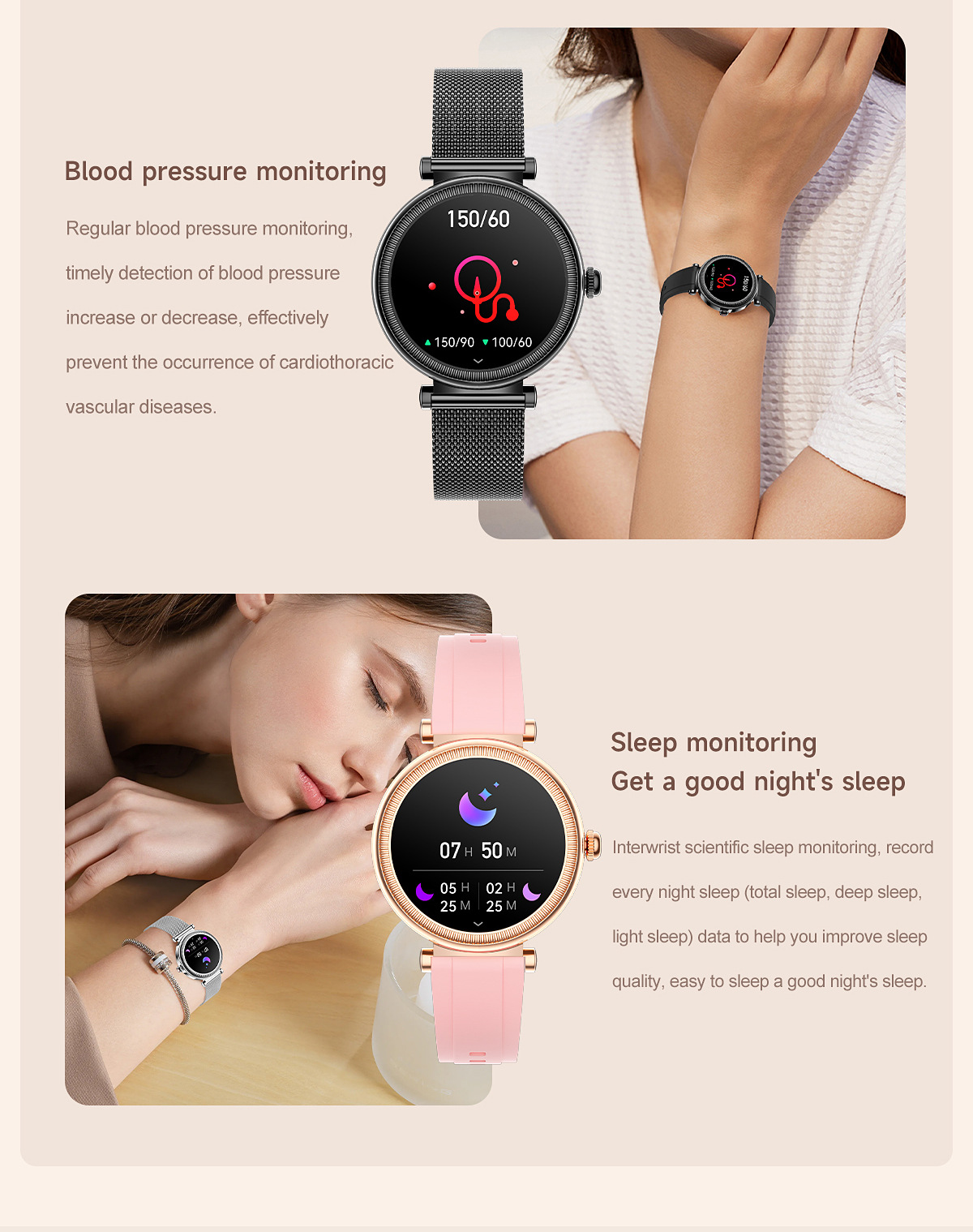 Smartwatch For Women With Colourful Light Pedometer And Round Screen_voghion.com