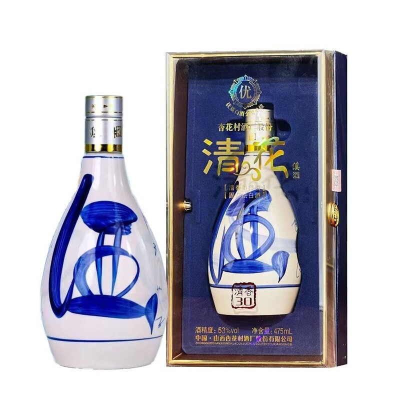 Shanxi Qinghua Creek 30Th Anniversary Edition 53% Light Fragrance Liquor Affordable Full Box of 6 Bottles Supports Dropshipping Gifts