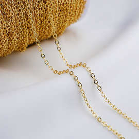 14K包金闪光链O字链条 女项链配件diy手工延长链饰品散链流苏材料