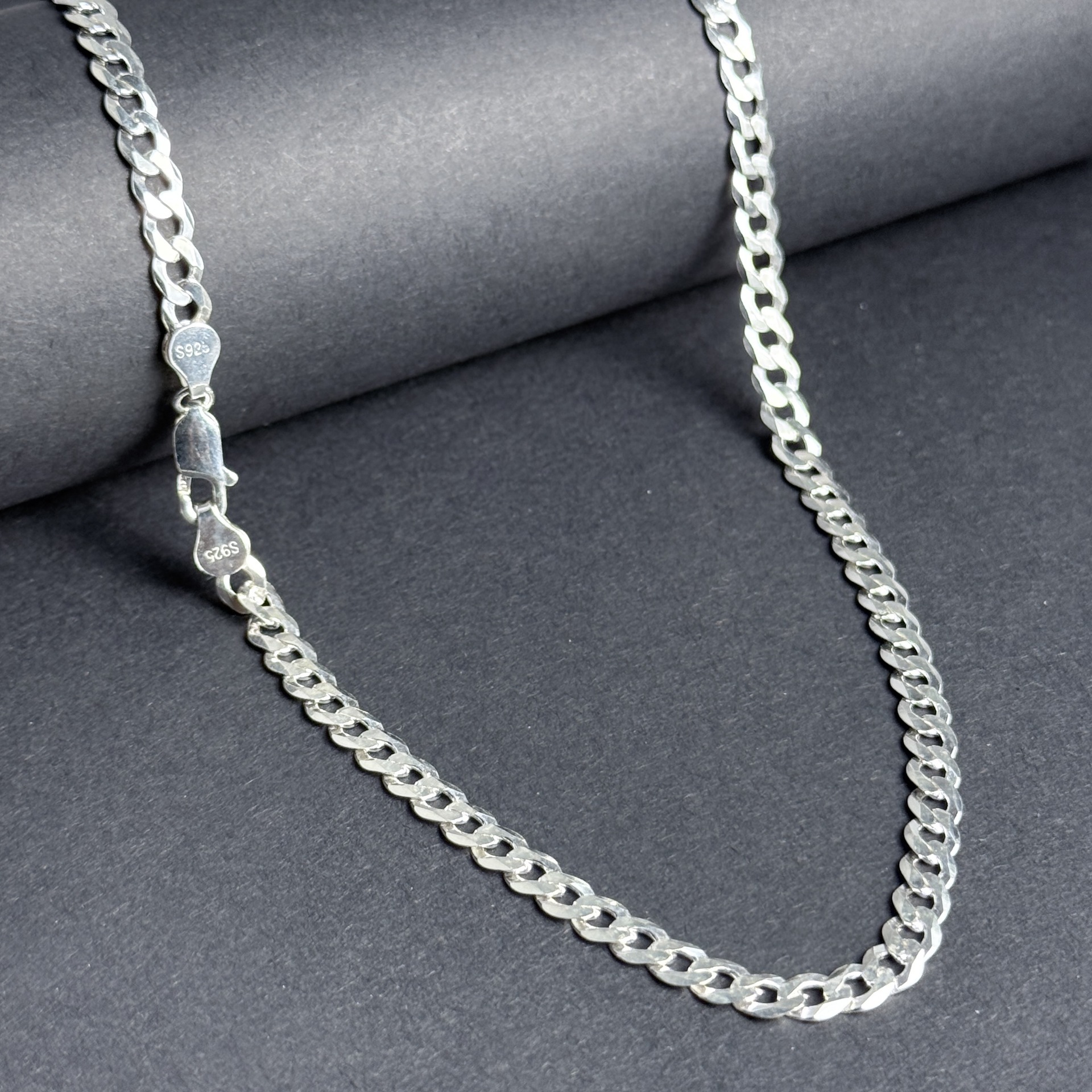 Minimalist Men S S925 Sterling Silver Hexagonal Cuban Chain Necklace_voghion.com