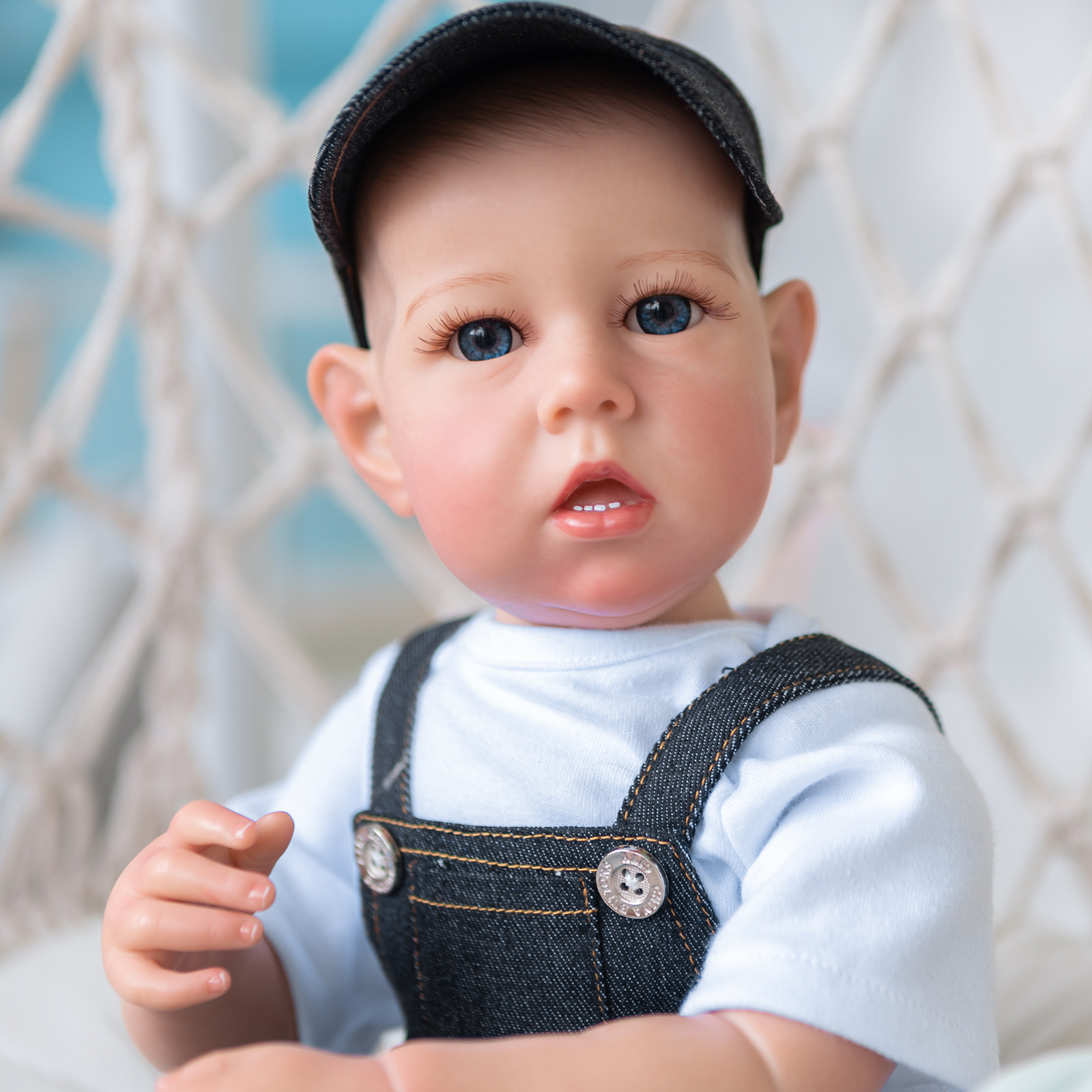 22 pulgadas renacido niño Liam pequeño tamaño simulación bebé renacido muñeca lindo bebé