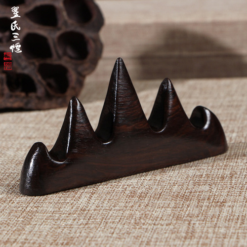 Four treasures of the study pen holder black catalpa wood brush holder pen hanging mahogany solid wood pen mountain brush holder calligraphy supplies pen holder