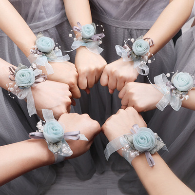 Wedding supplies complete works of Bridesmaid Flower wrist wedding Sisters bride marry Wrist flower Like a breath of fresh air Korean Hand Flower