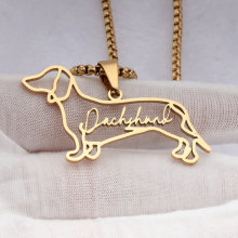 Custom 狗名个性化狗项链宠物爱好者狗纪念礼物狗品种不锈钢项链