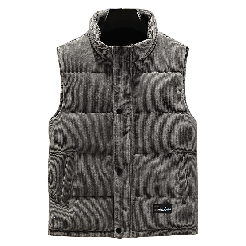 Nuovo gilet in velluto a coste di cotone alla moda, autunno e inverno, casual, spesso, caldo, con spalle larghe, taglie forti, tendenza maschile_voghion.com