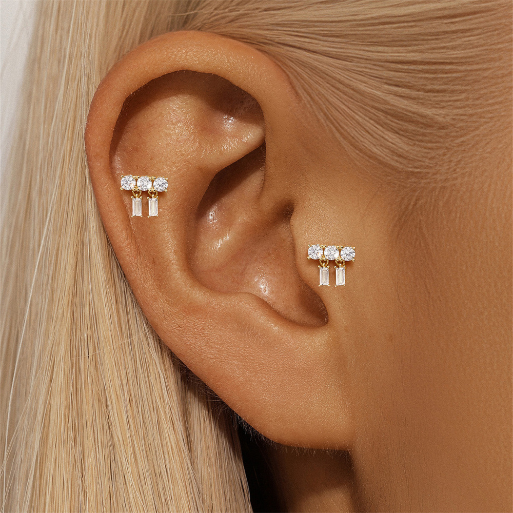 2g Weight Zircon Inlay Material Ear Studs Classification Ear Cartilage Rings & Studs Piercing Type 1 Piece Quantity Daily Occasion 925 Sterling Silver Material Geometric Pattern All Seasons Season Unisex Gender Simple Style Style 1 Piece Ear Cartilage Rings & Studs Simple Style Geometric 925 Sterling Silver Zircon Ear Cartilage Rings & Studs 19