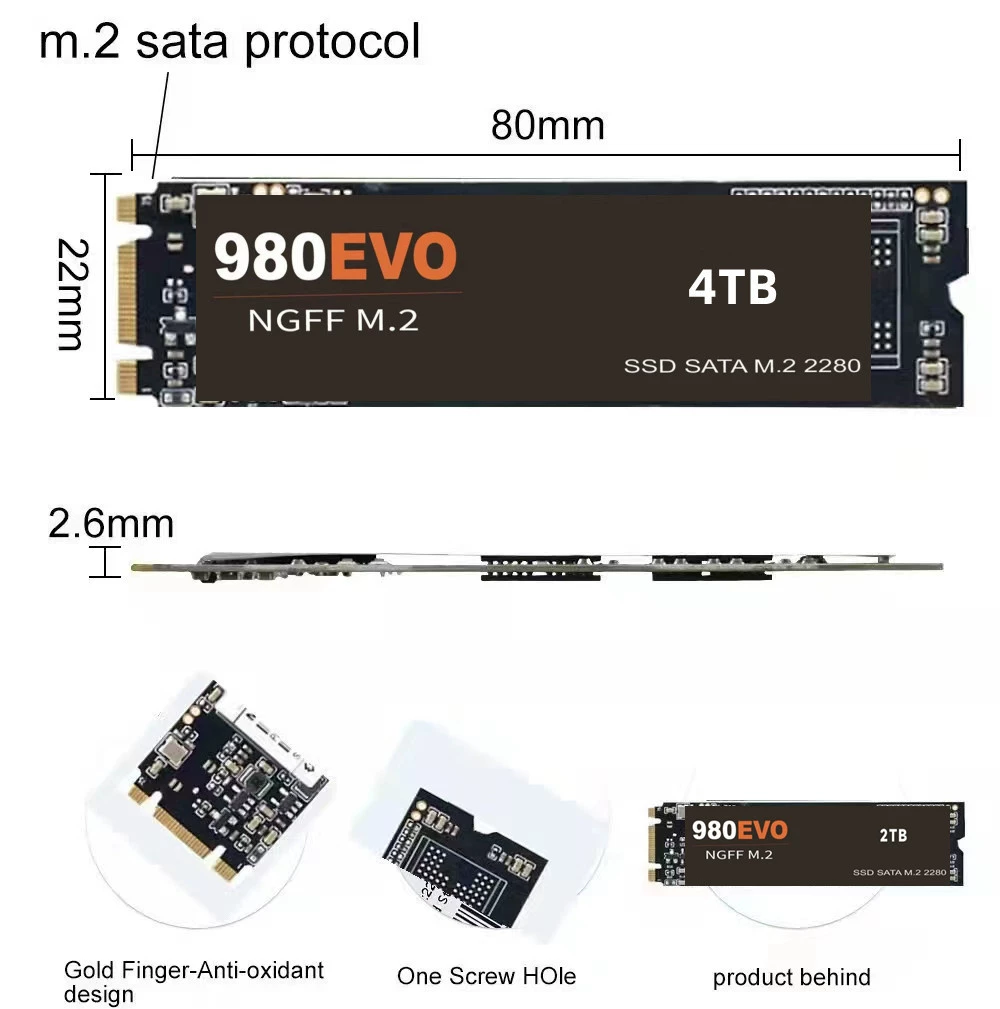 Новая кросс-бордерная продукция 980EVO твердотельный диск M.2 NGFF обновление расширения 4ТБ 2ТБ 1ТБ SATA3 высокоскоростной