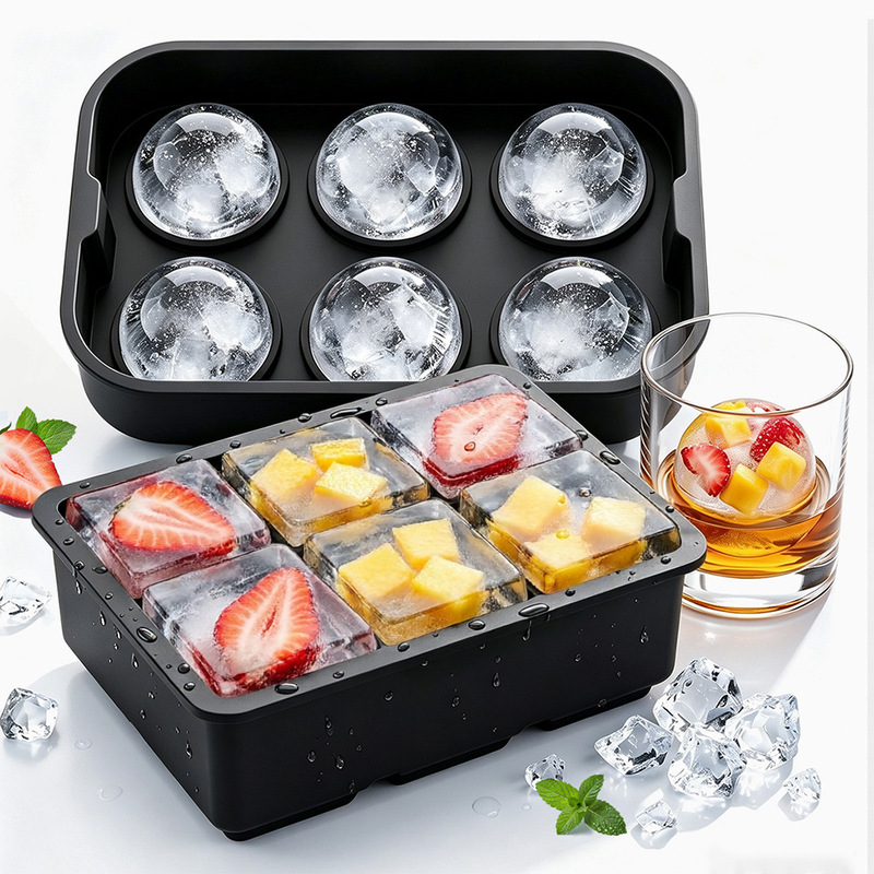 Food-Grade Ice Cube Mold with Lid, Silicone Ice Tray, Skull Ice Maker, Cocktail Ice Ball Mold Food-Grade Ice Cube Mold with Lid, Silicone Ice Tray, Skull Ice Maker, Cocktail Ice Ball Mold