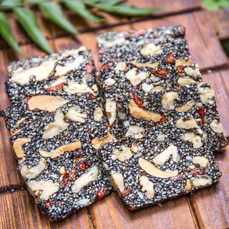 黑芝麻核桃糕獨立包代發批發500g 枸杞紅棗核桃糕點零食黑芝麻糕