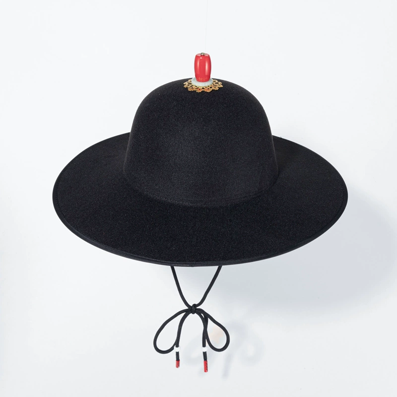 Hanfu шляпа древний костюм большая круглая шляпа костюм летучей рыбы Хэллоуин рыцарский стиль Jinyiwei черный купол Ming Made шляпа с большими полями