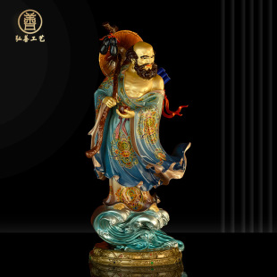 Dharma Patriarch Buddha Statues Bronze Statues Home Dharma Buddha Hall Ornaments Bodhi Dharma Doro Standing Statues Wave Crafts