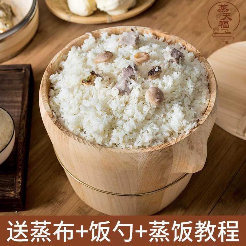 Паровой рис Деревянное ведро Бытовая Пароварка Деревянная ручная работа Пихта Рис Артефакт Коммерческий Пароварка Большое ведро Ведро Ресторан Ведро