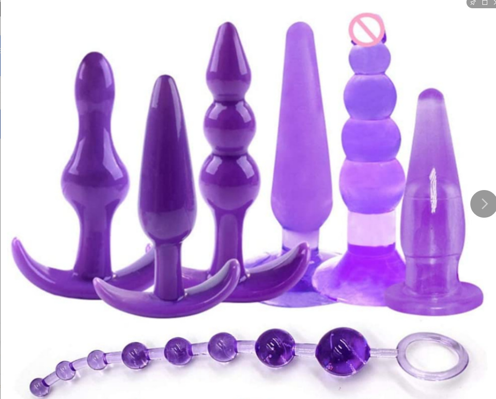 맞춤형 항문 플러그 7 피스 세트 퍼플