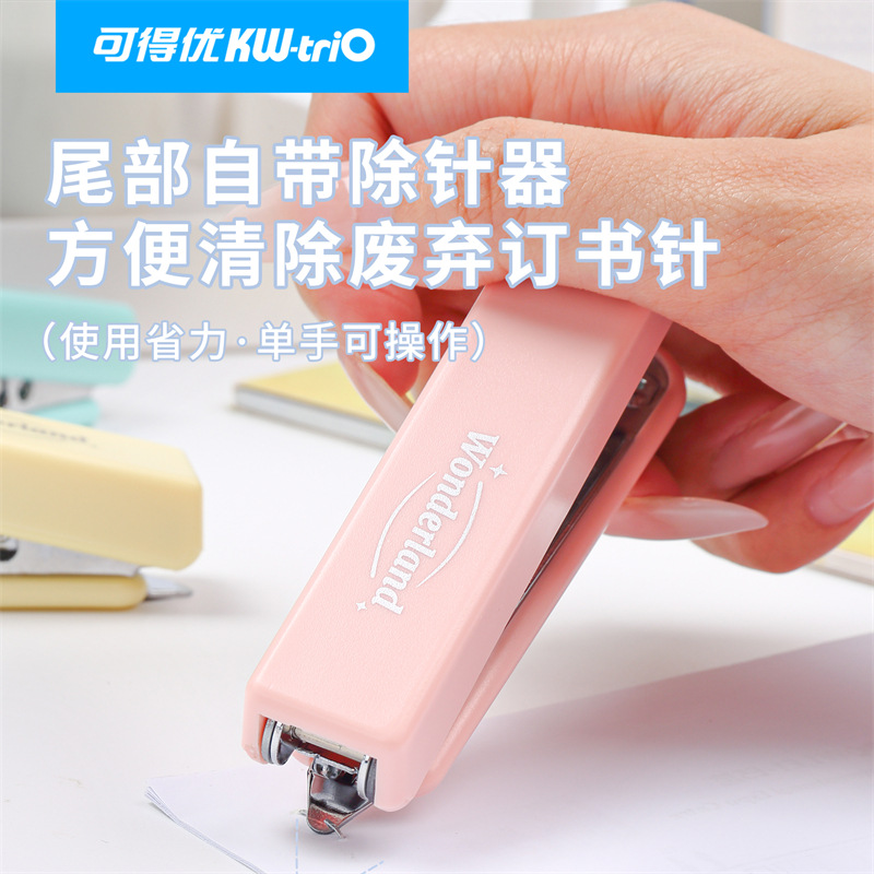 Disponible 5101 Mini Cute 10 grapadora pulgar prensa 10 páginas de papelería estudiantil grapadora