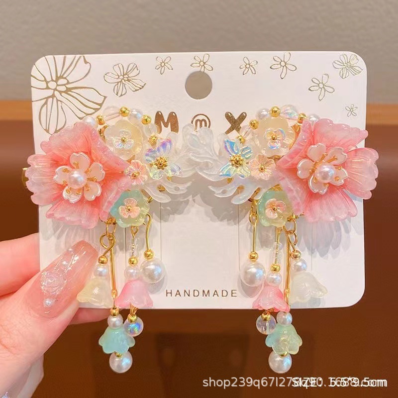 점진적 산호 머리 액세서리의 쌍