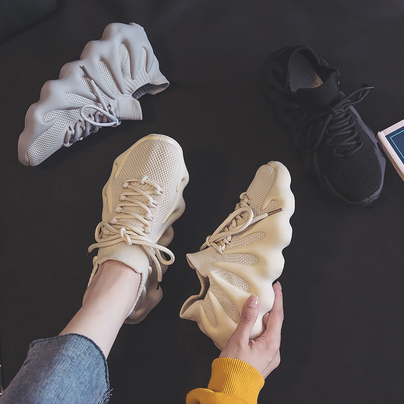 Volcánico bollos al vapor zapatos deportivos de las mujeres estilo coreano 2023 nueva primavera malla transpirable superficie volador tejido pulpo zapatos