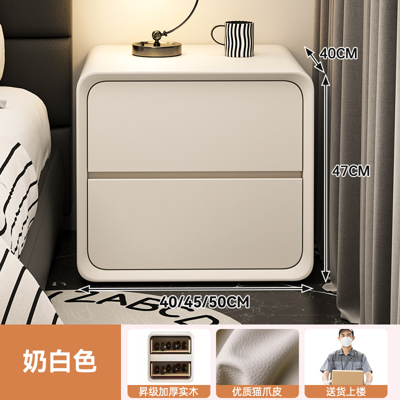 Mesa de cabecera de madera negra pequeña estante de cama de dormitorio doméstico simple y moderno simple gabinete de almacenamiento
