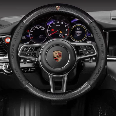 Steering wheel cover | Four-Season Universal Handle Cover - round-porscheblack-38cm