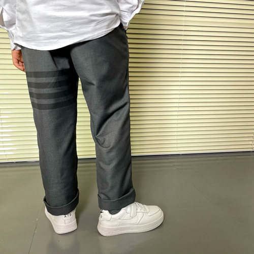 Children's Western Pants Boys Black Suit Pants Spring and Autumn Style Gray School Uniform Pants Girls Performance Solid Dark Gray Suit Pants