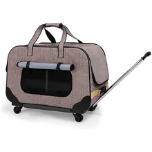 带轮子的宠物拉杆滑轮行李包外出旅行小狗手提包可折叠透气可车载