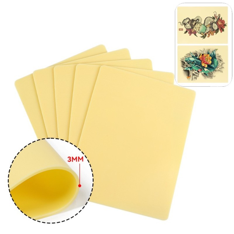 Tatuaje de silicona ejercicio de piel A4 semipermanente bordado tatuaje de doble cara piel en blanco de silicona engrosada piel amarilla