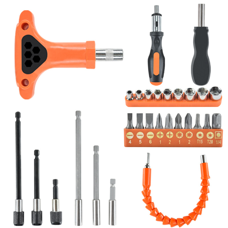 Taladro eléctrico recargable de varilla de conexión universal de eje flexible, destornillador, manguito de conector de lote alargado, broca multifunción doblada