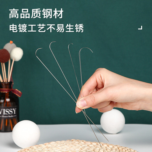 DIY sewing tools manual beading three-way lead needle beading device handmade open beading needle curved needle hook needle