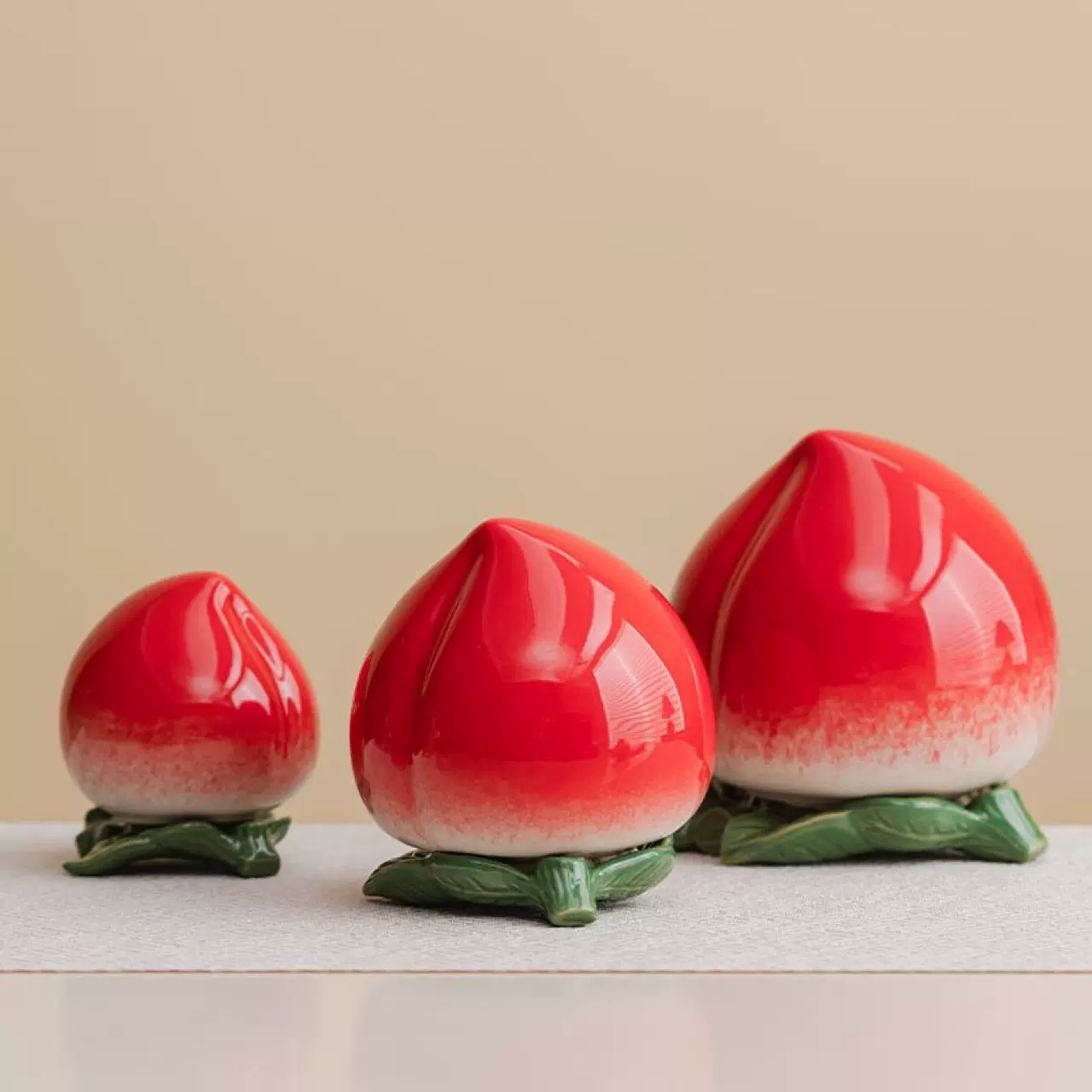 陶瓷寿桃子茶叶罐伴手礼寿宴外公生日回礼伴手礼套装老年人礼物