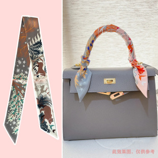 New 2024 Hot Style Hairband Strip Modification Bag Silk Scarf Tying Bag Ribbon Handbag Strap Wrap Women's Summer