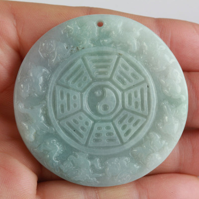 批發玉石玉器翡翠A貨玉十二生肖八卦吊墜 玉石太極八卦挂件批發