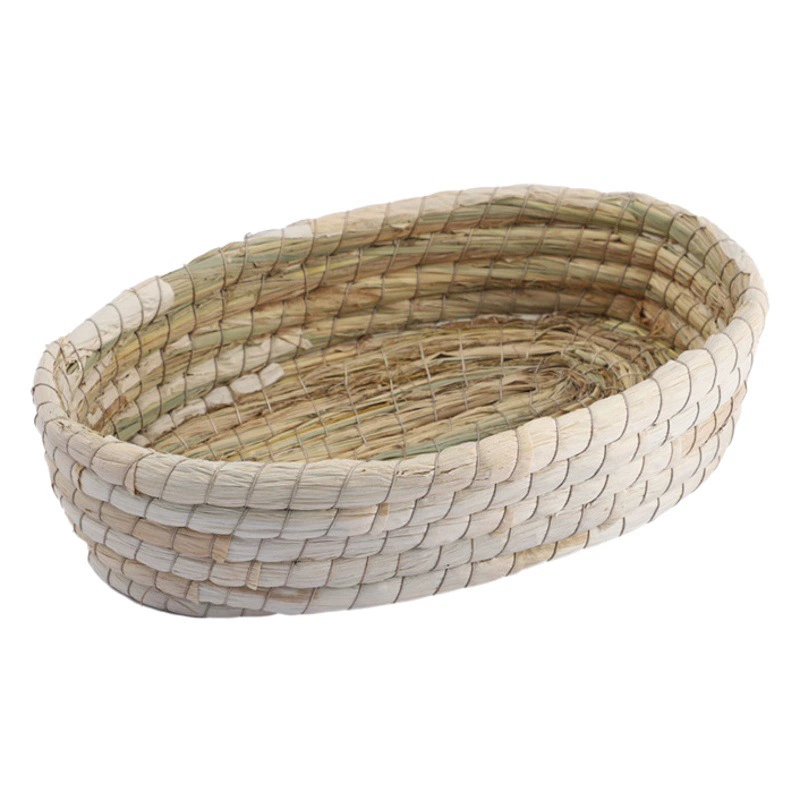 Сплетенное вручную соломенное гнездо из кролика теплый дышащий соломенный коврик Гнездо для домашних животных голландская свинья хомяк соломенное гнездо всесезоны