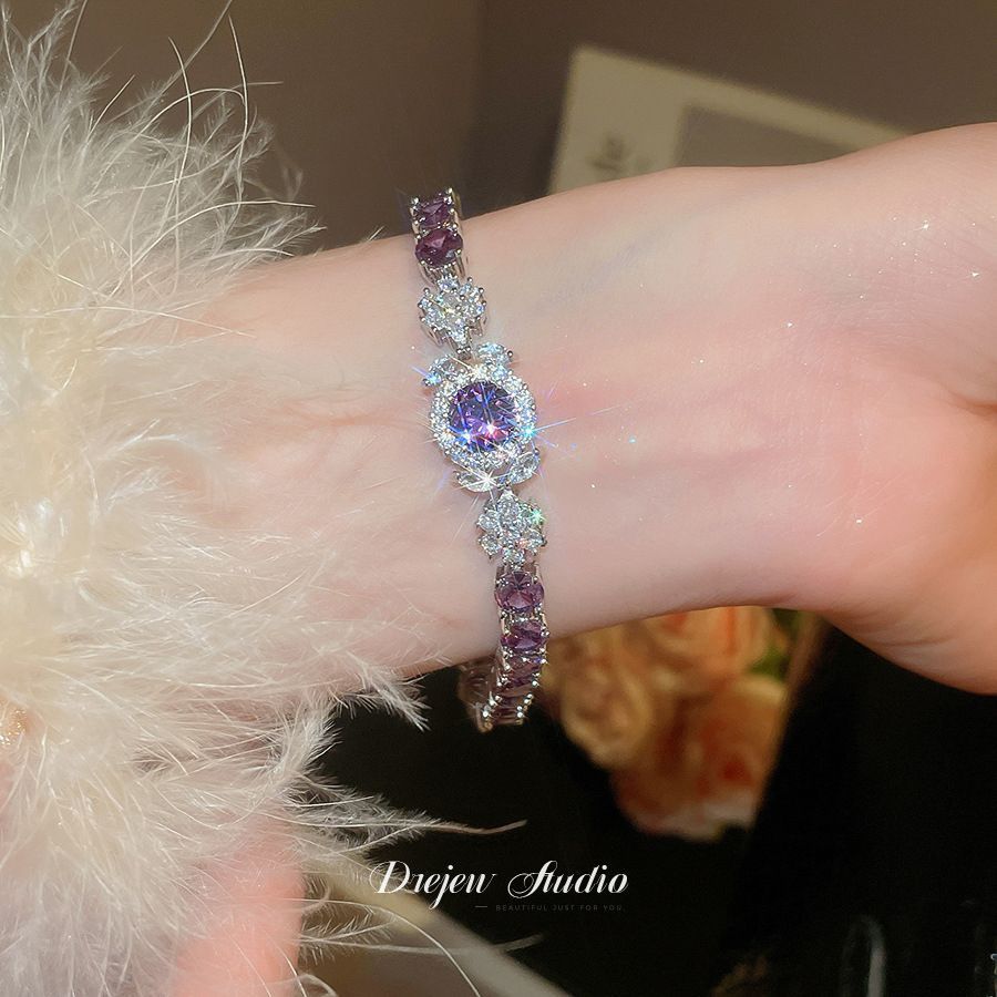 Pulsera de flores cuadrada geométrica de piedra de silicio lujosa pulsera de alta calidad temperamento exquisito personalidad joyas al por mayor