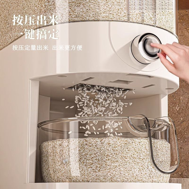 barril de arroz de cocina tipo prensado a prueba de insectos y humedad casilla de arroz sellada barril de arroz para alimentos para gatos contenedor de almacenamiento de arroz cilindro de arroz