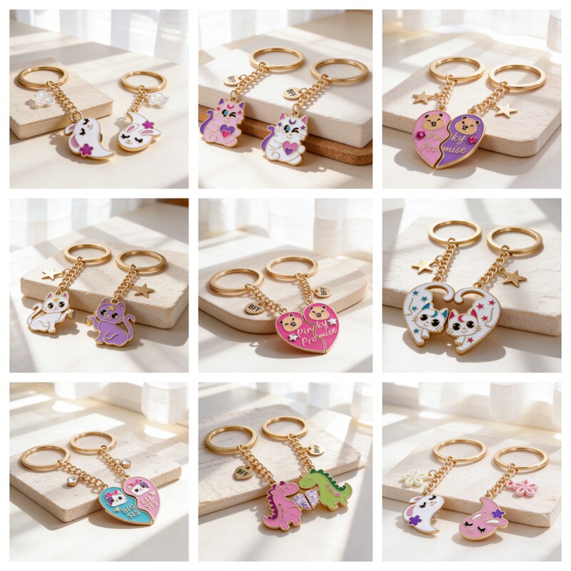 Cross-Border Keychain Cartoon Capybara Cat Rabbit Dinosaur Simple Car Keychain Personalized Bag Pendant