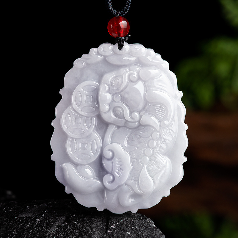 Natural Burmese A Goods Jade Gold Pendant Money Pixiu Jade Pendant Fashion Men's and Women's Necklace Pendant Jade Pendant