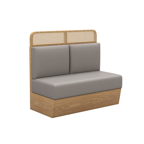 Theme restaurant rattan solid wood deck dessert shop sofa table and chair combination commercial cafe milk tea shop dining table and chairs