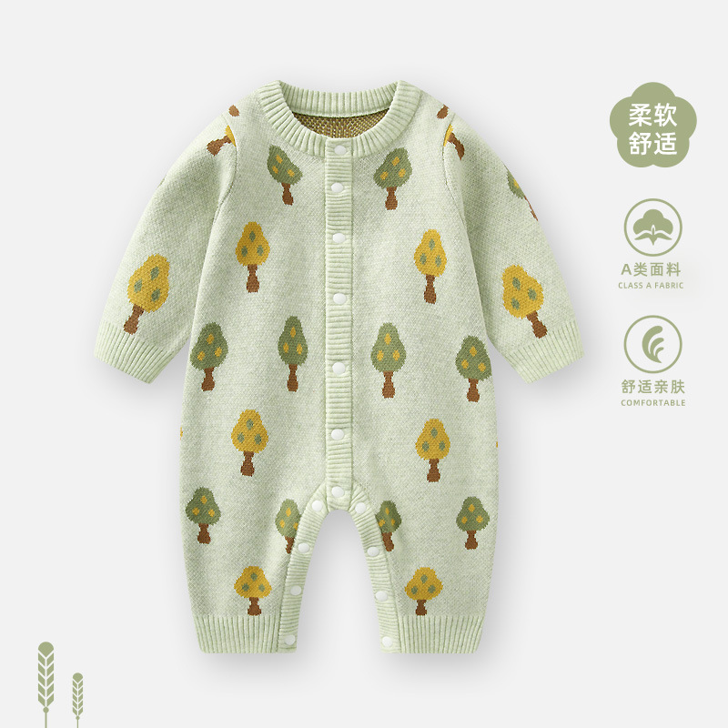 Baby Clothes for Spring and Autumn, Newborn Girl Knitted Romper, Infant Sweater, Stylish Spring Jumpsuit for Girls