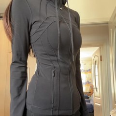 ルルオリジナル ヨガウェア Define レディース スポーツ フード付き ジャケット 痩身 肌に優しい スリム ジャケット ウエスト ランニング