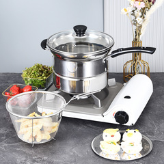 Directly supplied from the manufacturer, stainless steel household noodle pot, soup pot, single-bottom frying and steaming soup multi-functional cooking pot, gift
