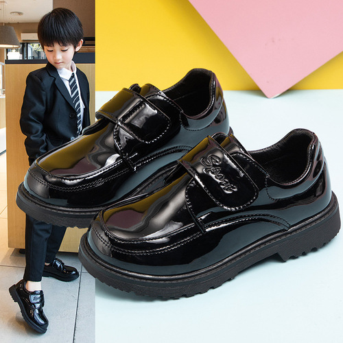 Children's Shoes Boys Leather Shoes Spring/Autumn 2024 New Arrival Korean Style British Windproof Big Kids Girls Students Performance Shoes