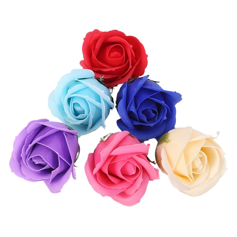 Suministros del fabricante al por mayor 520 Día de San Valentín chino jabón grueso de tres capas flor de agua jabón DIY cabeza de rosa