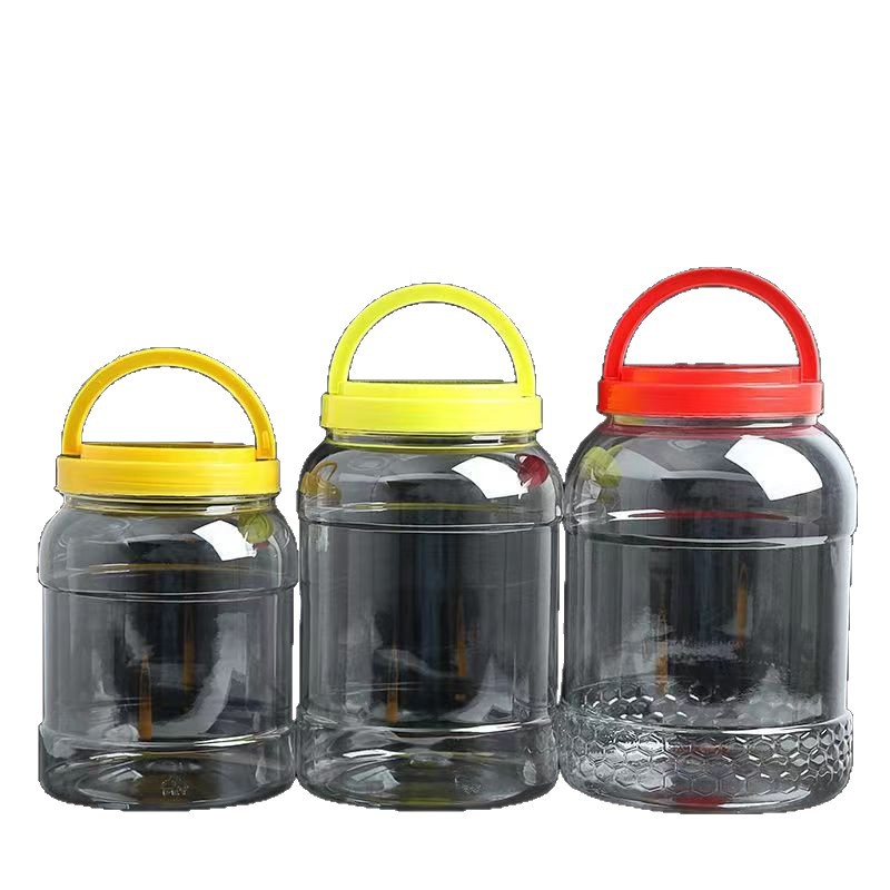 Nuevo tanque de almacenamiento sellado botella de plástico de gran capacidad de grado alimenticio botella vacía cocina transparente a prueba de humedad pequeña nuez de cereales