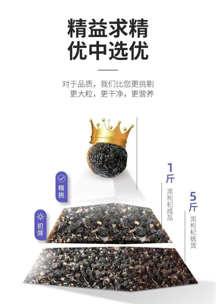 Dried Black Goji Berries Hei Gou Qi Zi Natural Sun Dried Hand Selected Clean No Sand 500g key features